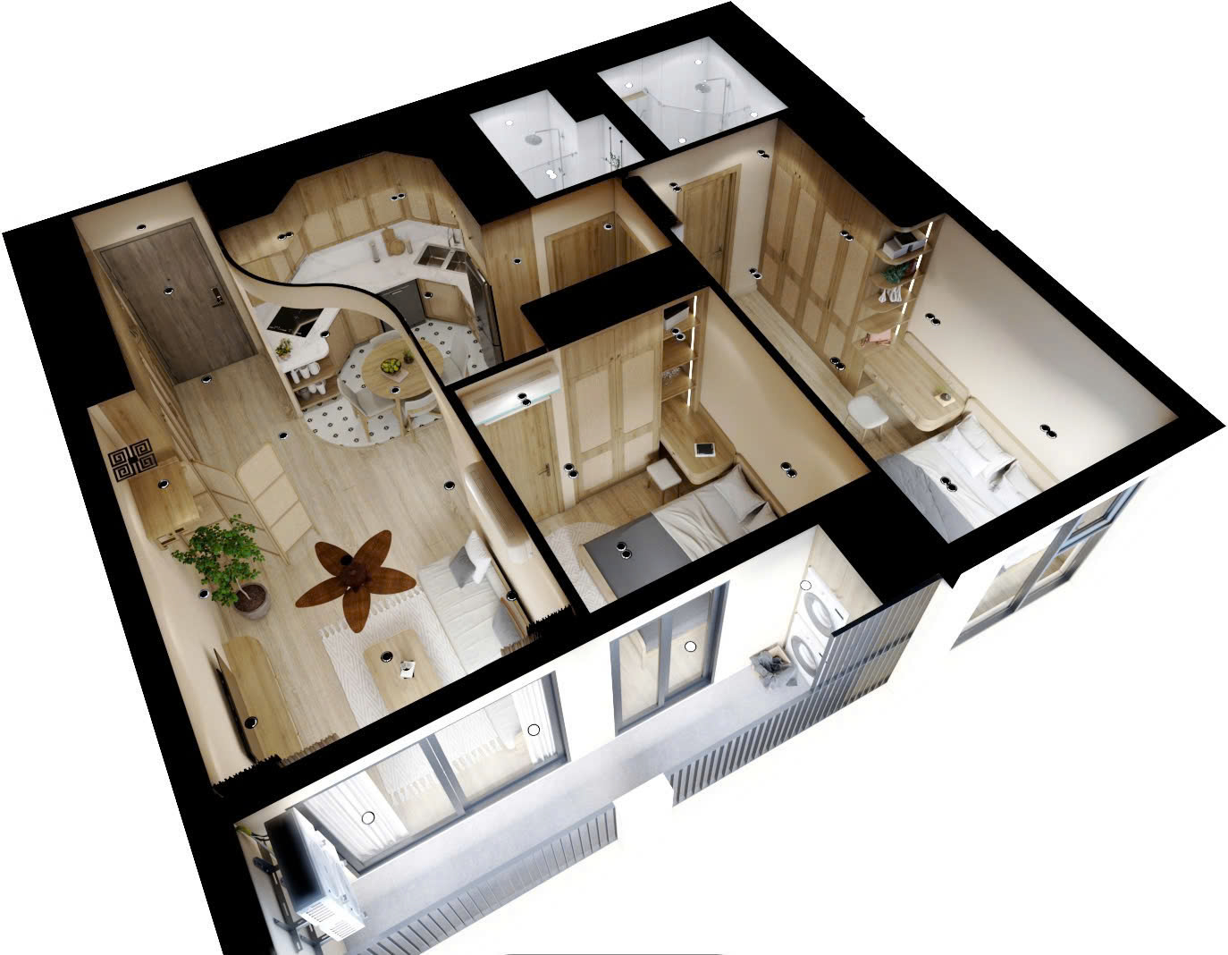 thiết kế căn hộ 2pn